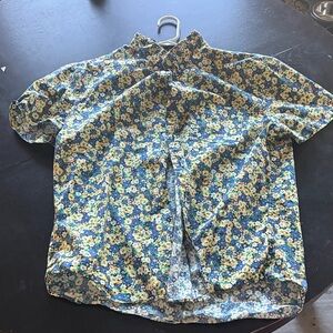 J. Crew Floral Blue and Yellow Men's Shirt